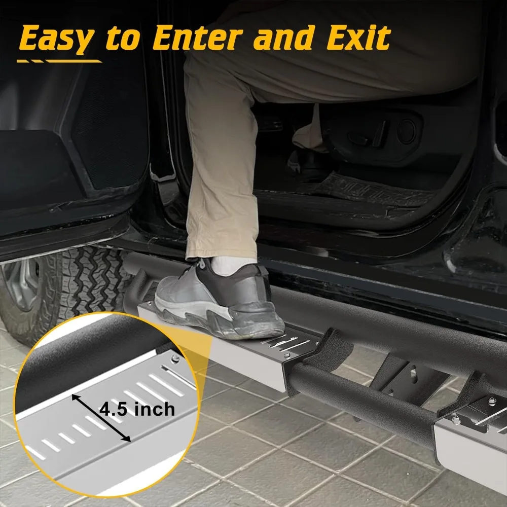 لوحات الجري مناسبة لـ Dodge Ram 1500 2019-2025 Crew Cab جسم جديد، خطوات جانبية مناسبة لـ Ram 1500 2025 شديدة التحمل من الفولاذ المقاوم للصدأ Pa