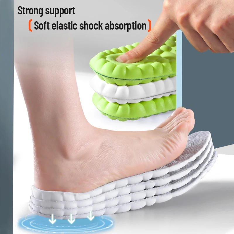 1 Pair Memory Foam Insoles for Shoes Men Women Nano Antibacterial Massage Sport Insole for Feet Orthopedic Care Shoe Sole Pads