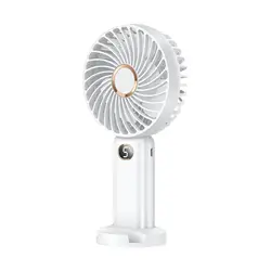 Ventilador de Display Digital Portátil, Capacidade da bateria 1200mAh, Velocidade recarregável USB, Ventiladores portáteis ajustáveis, Ar condicionado, Refrigeração