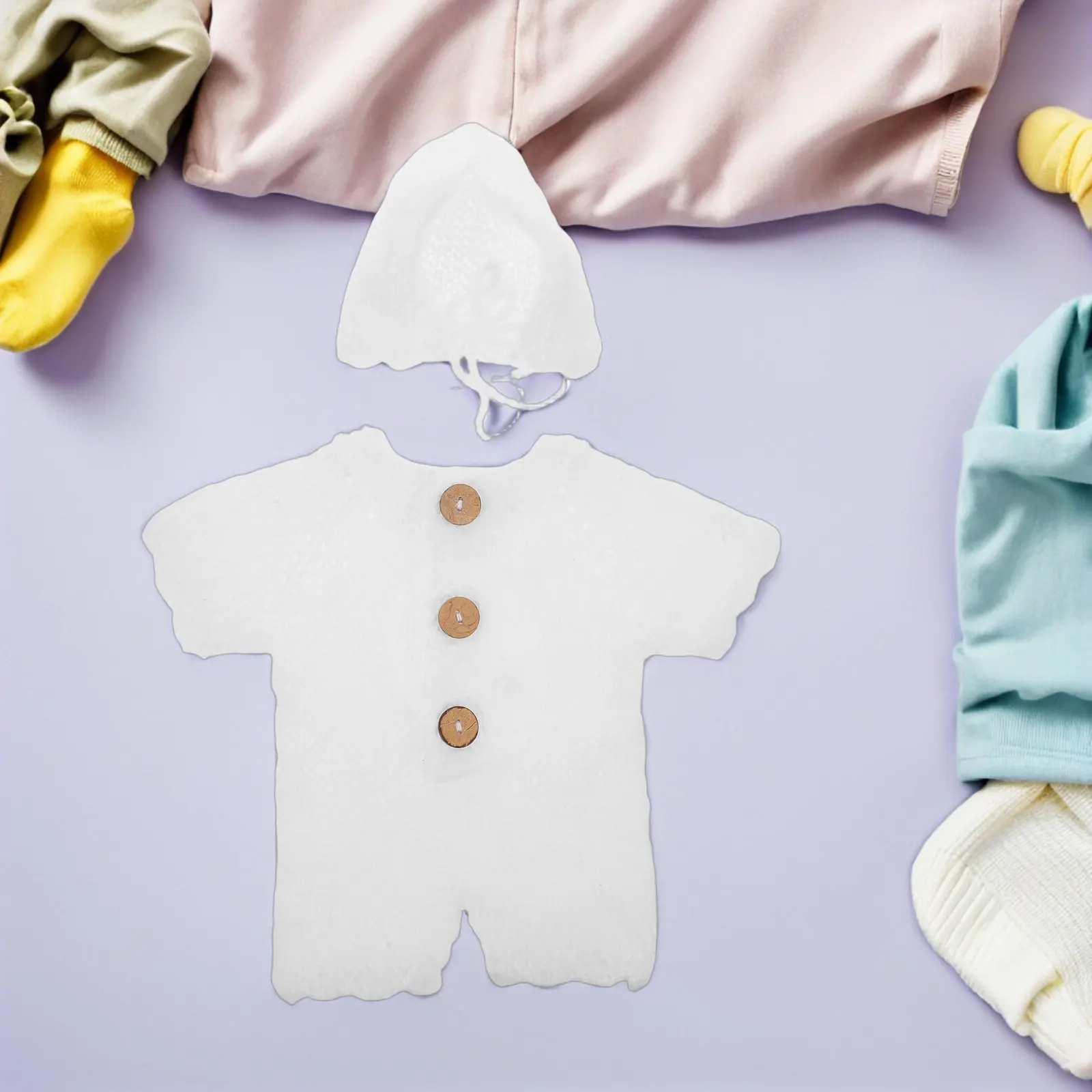 1Set Newborn Photography Outfit Handmade Knit Hat Crochet Baby Girl Clothes Soft Mohair Cotton Newborn Photo Wrap Props Infant