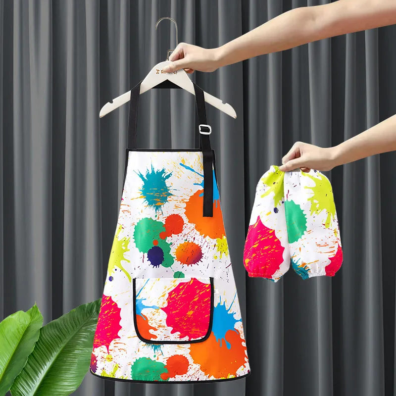 Children's Drawing Cover, Waterproof Suspender, Drawing Apron, Baby Art Reverse Dressing, Dirt Proof, Kindergarten Meal Bib
