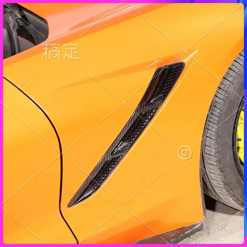 

NEW-Side Fender Car Side Fender Air Outlet Vent Decals Sticker Trim Accessories For Corvette C7 2014-2019