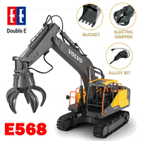 Double E E568 RC Excavator 1/16 17CH Crawler 3in1 Truck Alloy Digger Radio controlled Car Engineering Model Children's Day Gifts