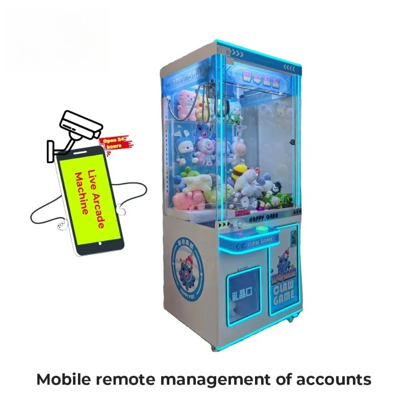 Coin LED Doll Claw Machine for Gift Shop Park 220V US Plug Commercial Arcade Game Custom