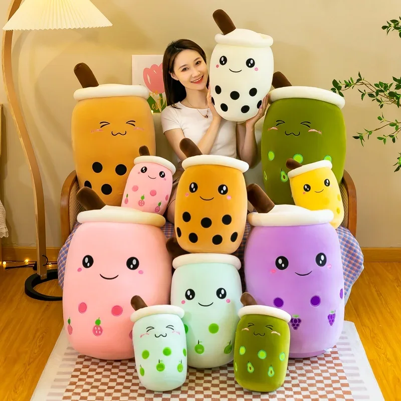 Bubble Milk Tea Plush Toy Pillow Bubble Milk Tea Cup Plush Pearl Plush Toys Boba Tea Pillow Children's Toys Patung Stuffed