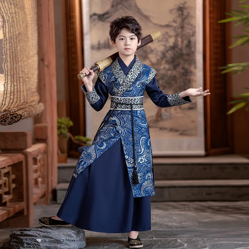 Hanfu Boys Fall New Ancient Style Handsome Performance Clothes Improved Tang Suit Children Chinese Style Ancient Costumes