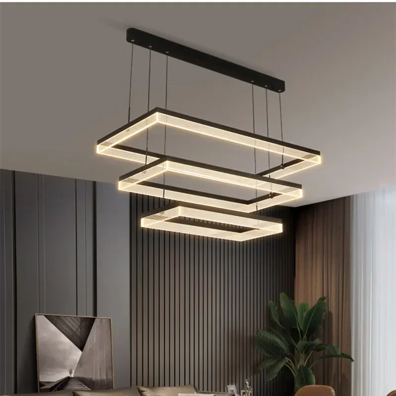 

Minimalism Rectangle Acrylic Led Pendant Lights Living Room Nordic Led Dimmable Pendant Lamp Simple Led Hanging Lamp Fixtures