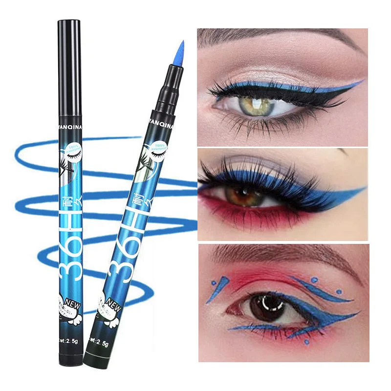 36H Waterproof Liquid Eyeliner Makeup Beauty Cosmetic Eye Liner Pencil Pen Portable Tools Accessories Brown/ Purple/ Black/ Blue