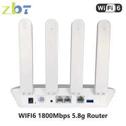 ZBT WIFI6 Router 1800Mbps Openwrt Firmware DDR3 256MB Flash 16MB 3*Gigabit LAN WAN USB3.0 Wifi 6 802.11ax Hotspot Access Point