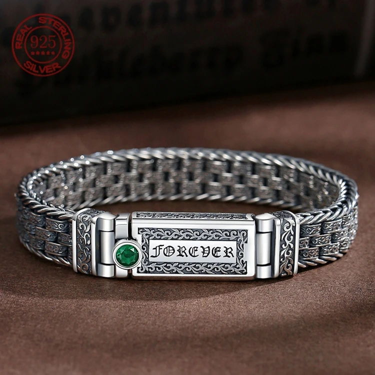 Retro Style Six-Character Mantra Vine and Grass Pattern Bracelet Fashion and Individuality Couple Jewelry Gift Factory Price