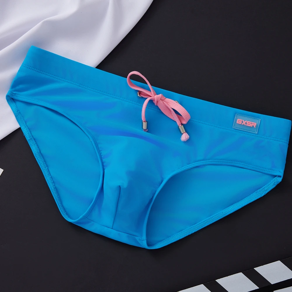 Einfarbige neue Herren-Badehose mit niedrigem Bund, schnelltrocknend, für Jugendliche, Sport, Herren-Slip AD3-M306-GR4-M396 – Detail 13