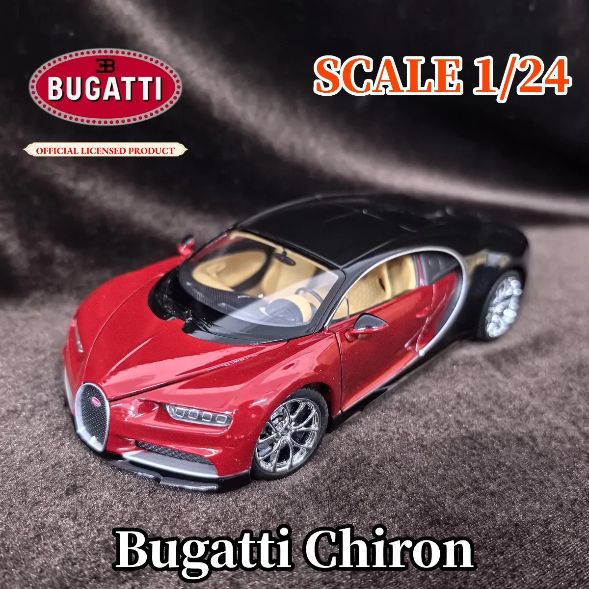

Ограниченная модель автомобиля Bugatti Chiron в масштабе 1:24, миниатюрная копия роскошного автомобиля, детская рождественская подарочная игрушка