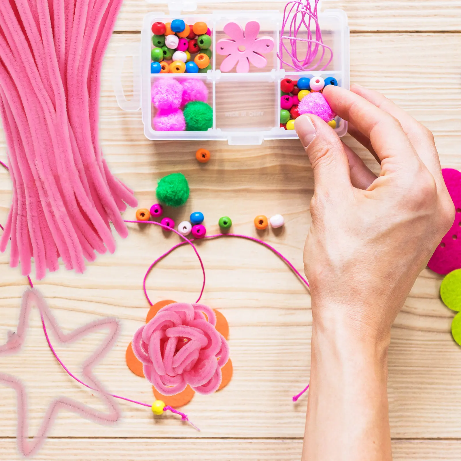 200Pcs Thick Chenille Stems Craft Pipe Cleaners for Flowers Making Holiday Garland Valentine's Day DIY Soft Bendable Strong view 6