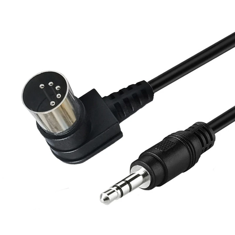 90 Degree MIDI 5P 5 Pin DIN Plug Male To 3.5mm (1/8in) TRS Stereo Male Jack Cable Cord Converter 0.5m/1.5m/3m