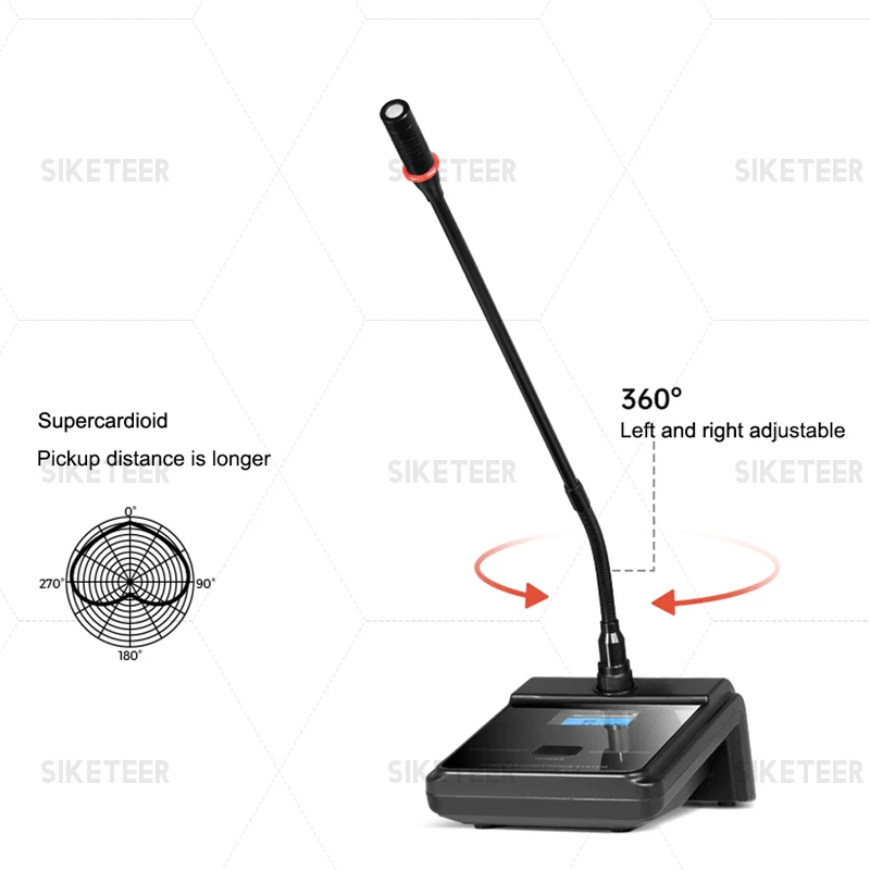 Sistema microfonico wireless UHF professionale Microfono a condensatore indossato dalla testa a 8 canali per chiese, matrimoni e microfoni da palcoscenico