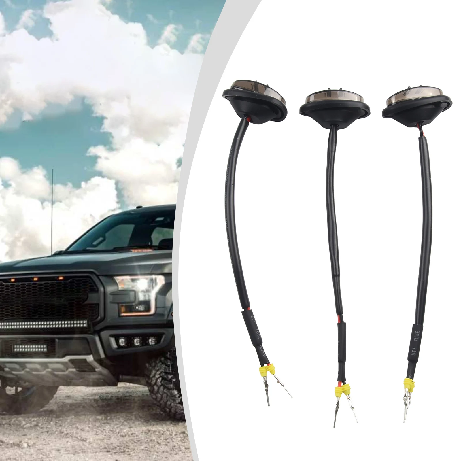 Useful High-quality Front Grille Lighting Front Grille Running Lights 6W Smoked Lens Raptor Style Running Lights