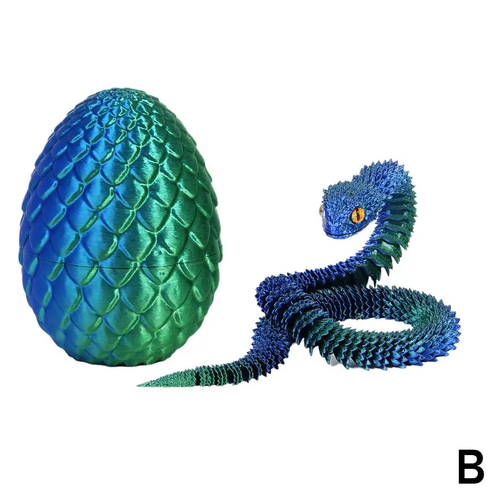 3D Gedruckt Coole Schlange Drachen Ei Multi-gelenk Roman Ostern Heißer-verkauf Geschenk Dekompression kinder Spielzeug Desktop dekoration
