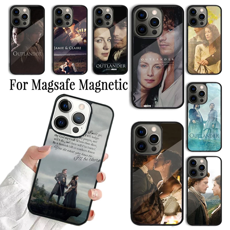 Coque Phone Case For iPhone 16 15 14 13 12 11 Pro Max Plus Magsafe Magnetic Wireless Charging Cover Jamie and Claire Outlander