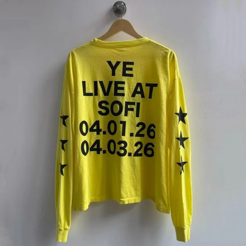 Breathable Cotton Oversize Street Outfit Kanye Bully Long Sleeve Tshirts Men Women Alphanumeric Pattern Rond Neck Pullover Tops