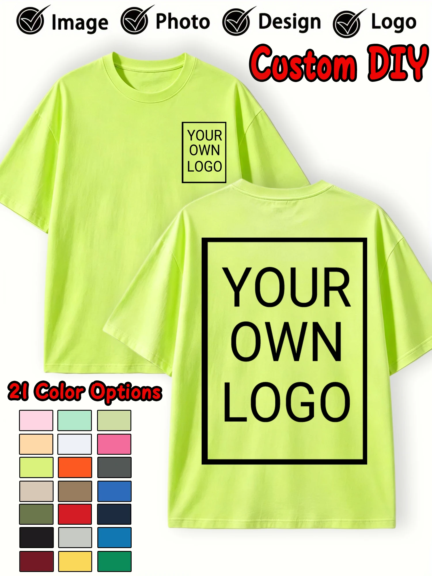 Sommer-T-Shirts für Paare, personalisiertes Muster, individuell, lässig, locker, für Herren, kurzärmelig, aus Baumwolle, weiche Kleidung, All-Match-Team-Arbeitskleidung – Detail 28
