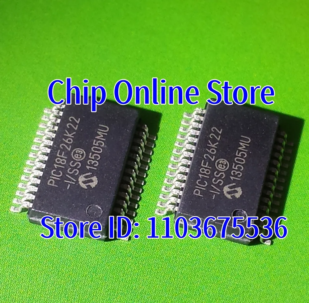 5~100pcs  PIC18F26K22-I/SS  PIC18F26K22T-I/SS  PIC18F26K22  SSOP28  New Original  8 Bit Microcontroller MCU