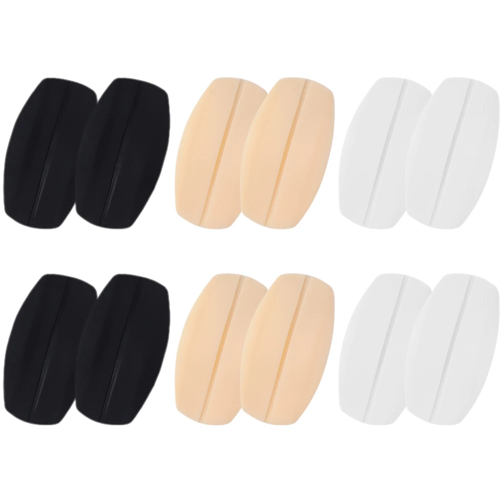 

6 Pcs Bra Strap Cushions Pressure Relief Pads Black Light Skin White Silicone Gel Non Skid Shoulder Pads Women Underwear