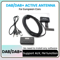 For Universal DAB/DAB+ European Digital Broadcasting Receiver USB Adapter Cars Video FM Transmitter MP3 Digital AUX Receiver