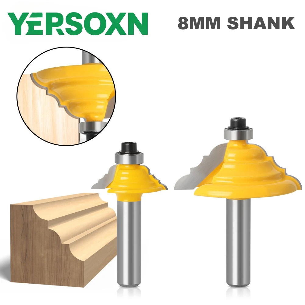 1/2pcs Table Edge Router Bit French Baroque 8mm Shank Line knife Woodworking Milling Cutter Tenon Cutter for Woodworking Tools
