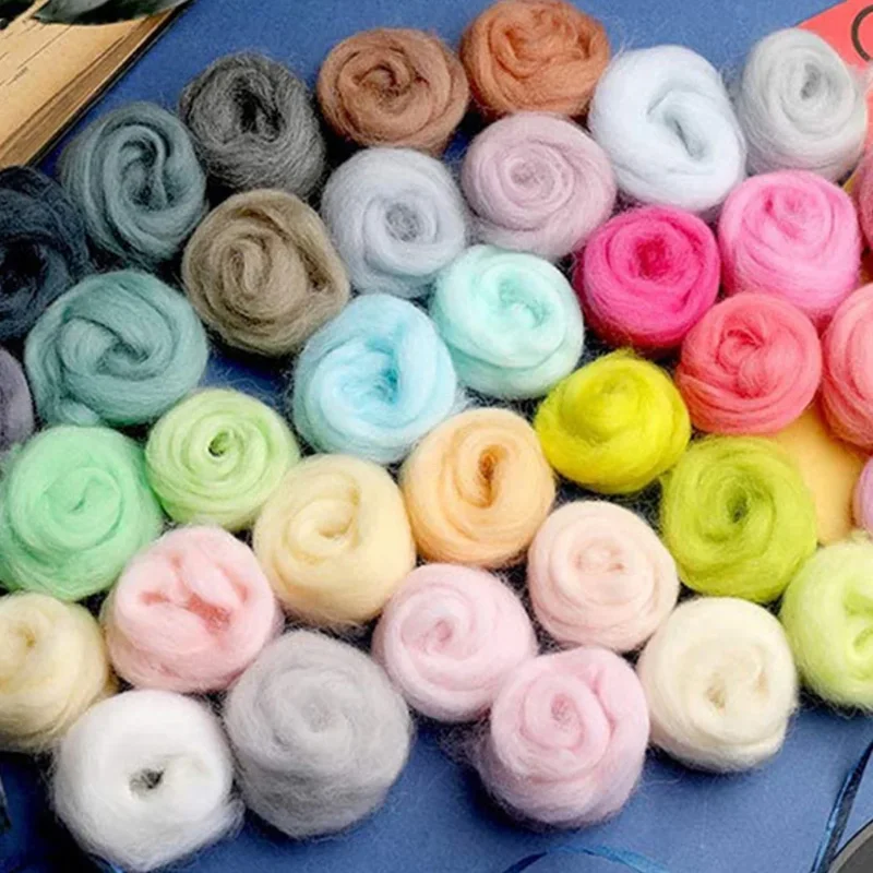 New Wool Yarn Decorative Felting DIY Needle Colored Stripe Set Felt Puncture Material