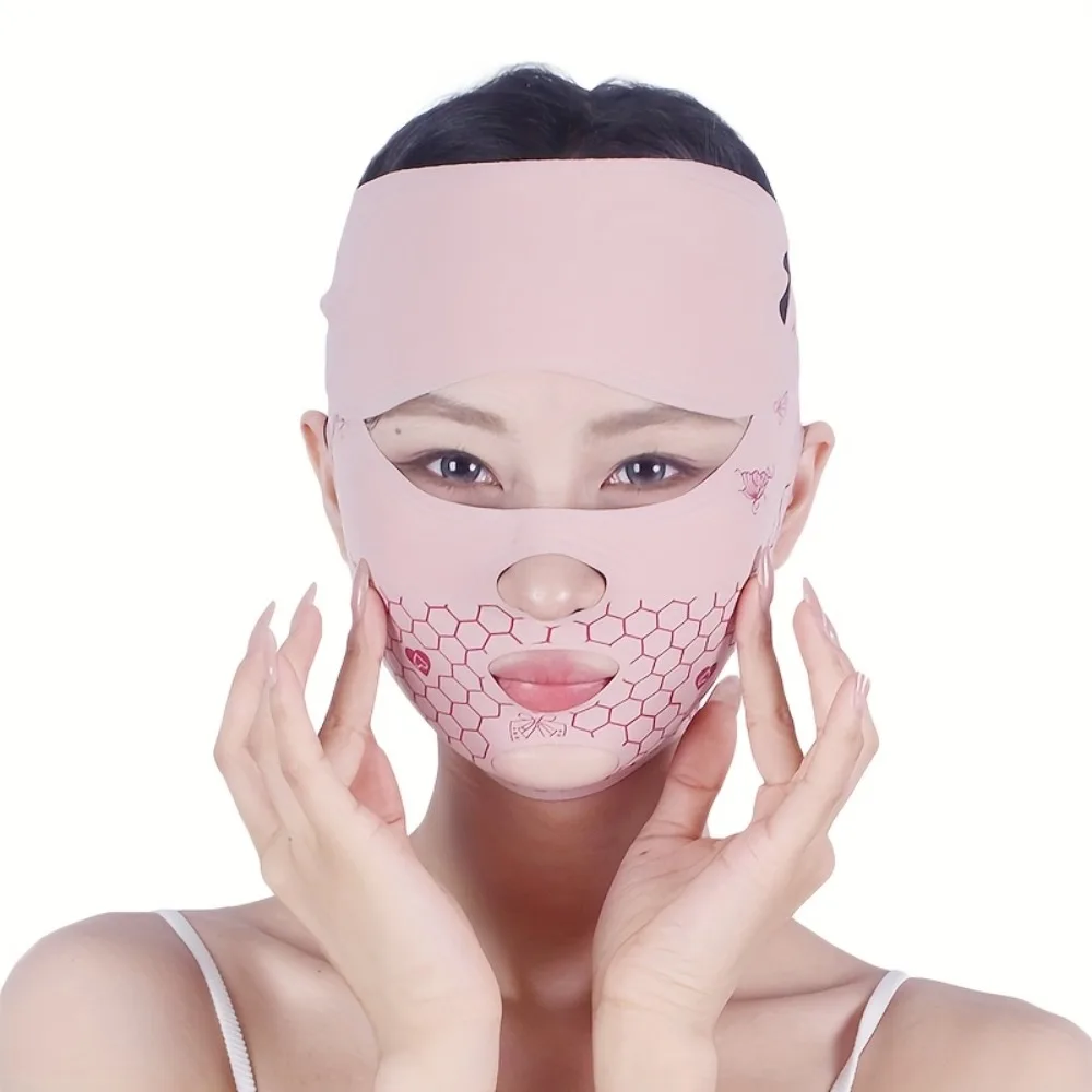 Adjustable V-Shaped Facial Lifting Strap, Breathable And Reu