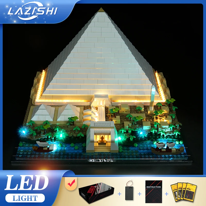 Lazishi LED Light  For 21058 Great Pyramid Building Blocks  (NOT Include The Model) DIY Bricks Toys