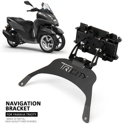 New Motorcycle For YAMAHA TRICITY Tricity Phone Holder Stand GPS Navigation Plate Bracket Accessories Black Wireless charging