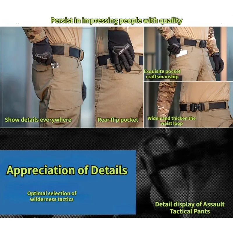 Pantalones tácticos de combate de campo militar para hombre, múltiples bolsillos impermeables con pantalones de trabajo, monos para exteriores, senderismo, escalada, pantalones deportivos