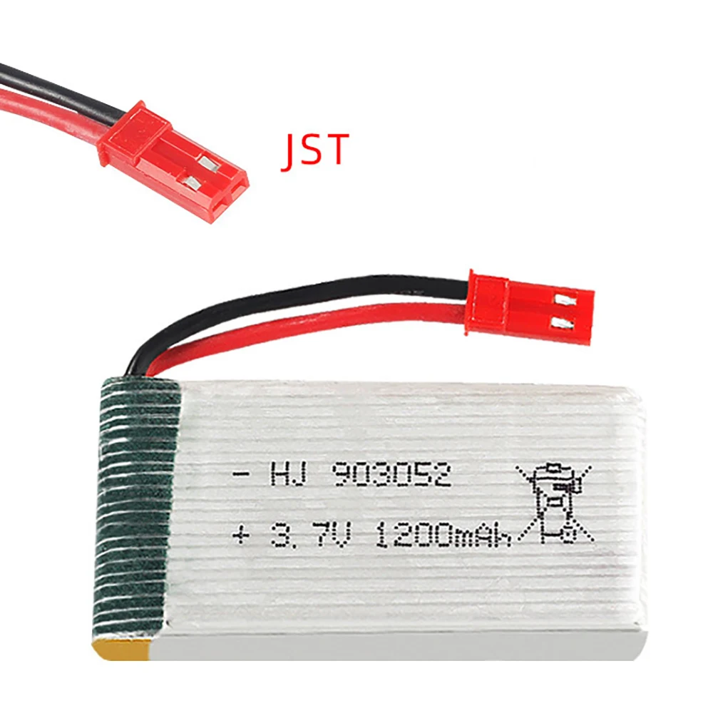 Bateria Lipo 3,7 V 1200 mAh903052 Zestaw wtyczek JST i ładowarki 4 w 1 do baterii zdalnie sterowanych helikopterów H11D H11C