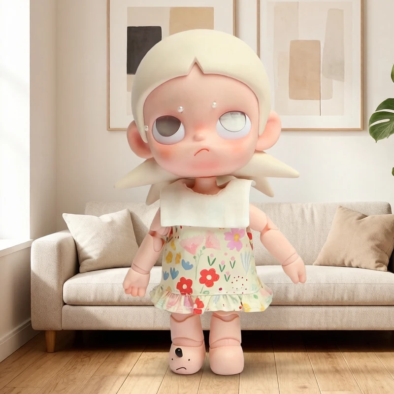 Zsiga 20CM Doll Printed Sleeveless Ruffle Dress Clothing Set Baby Clothing Accessories Cute Personalized Fashion Birthday Gift