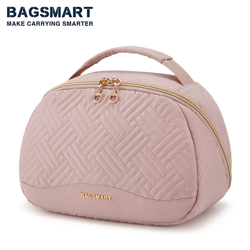 BAGSMART Toiletry Bag for women Waterproof Travel Makeup Bag with Large Opening Comestic Bag T for Toiletries Accessories