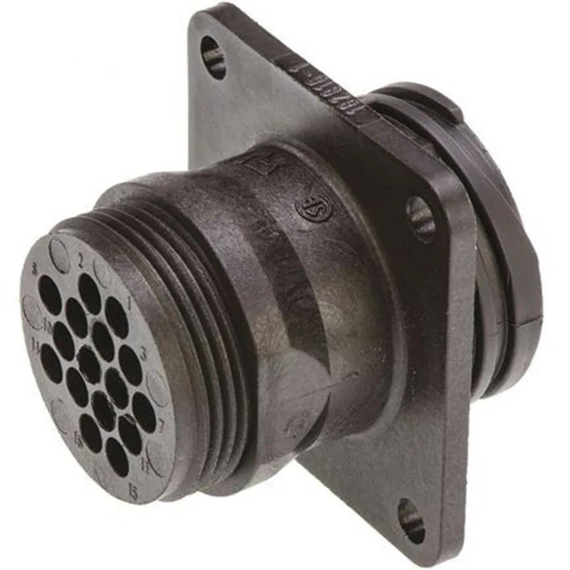 182916-1 TE type 16 hole aviation plug male end domestic with flange connector tail clip 182642-1