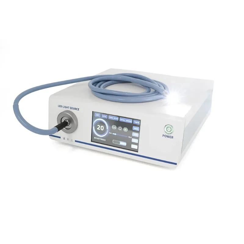Portable 200W LED Cold Light Source Touch Dimming Endoscope Light