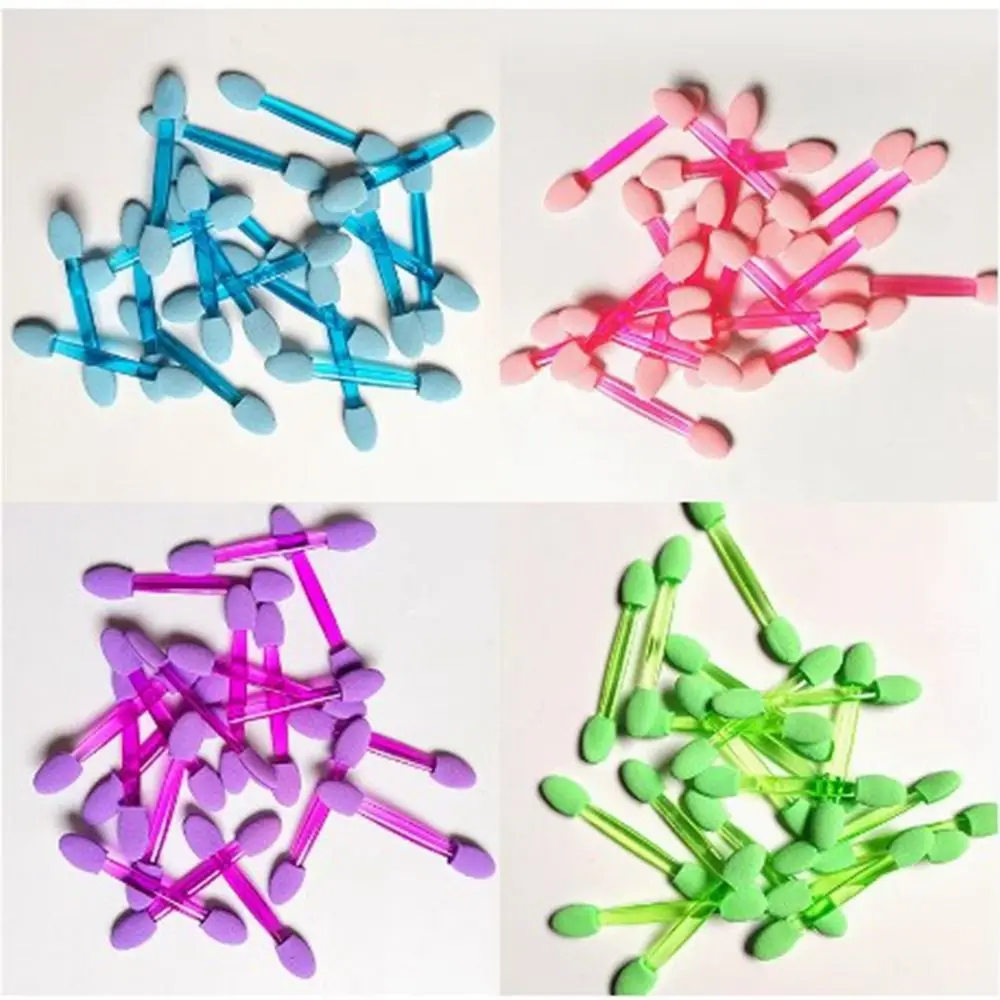 10 pz Doppio/Single Sided Ombretto Stick Pennello Portatile Multicolori Doppia Testa Spugna In Lattice Professionale Sbavature Pennello Per Unghie