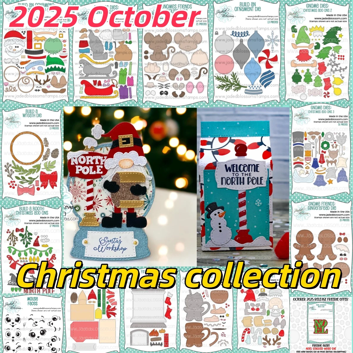 

Christmas Collection Snowman Mouse Santa Sleigh Gingerbread Metal Cutting Dies Stencil Clear Stamps For DIY Decorating Card