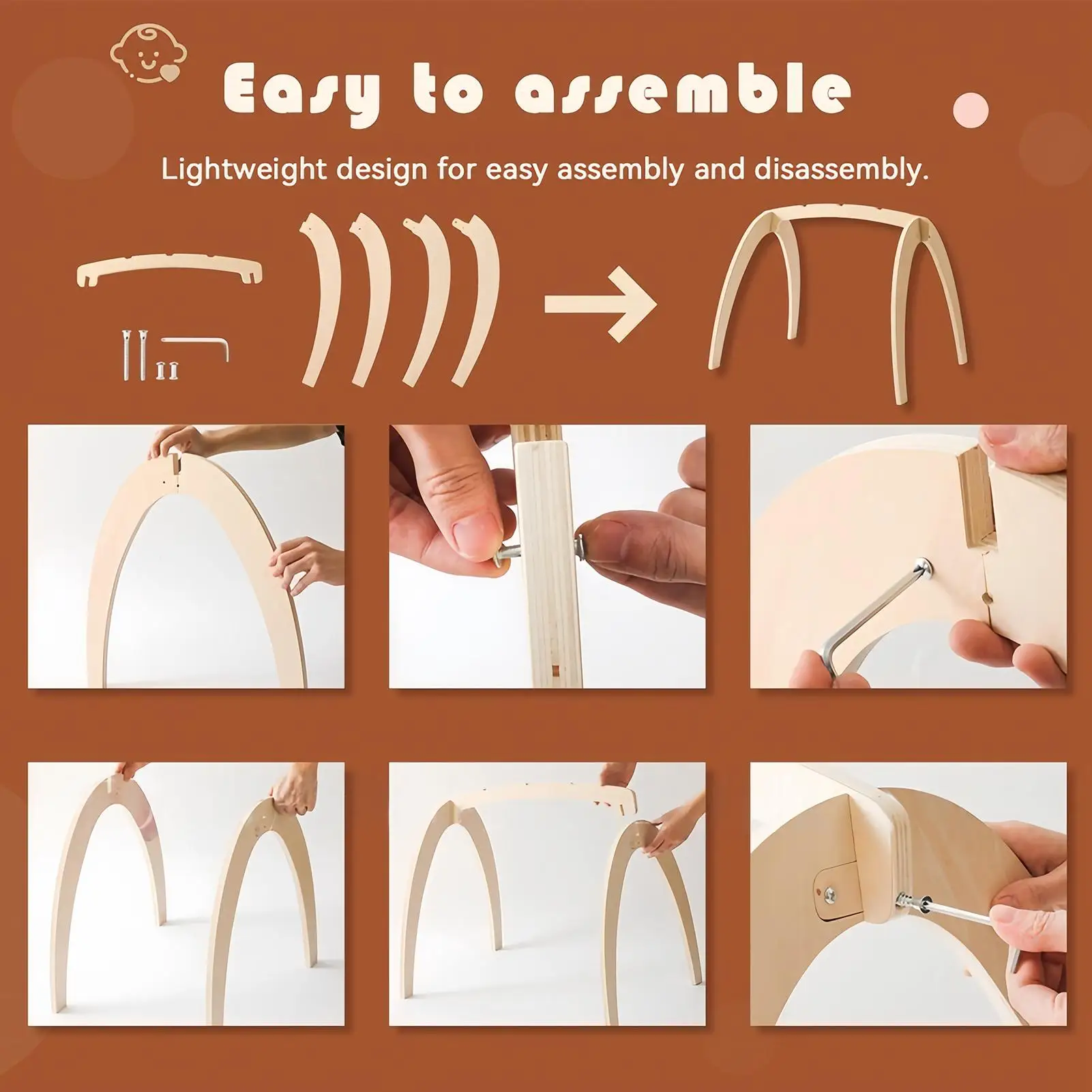 Activity Gym For Baby Learning Sensory Toys With Rattle Natural Stimulation Baby Play Gym For Toddler Kids Girls Shower Birthday