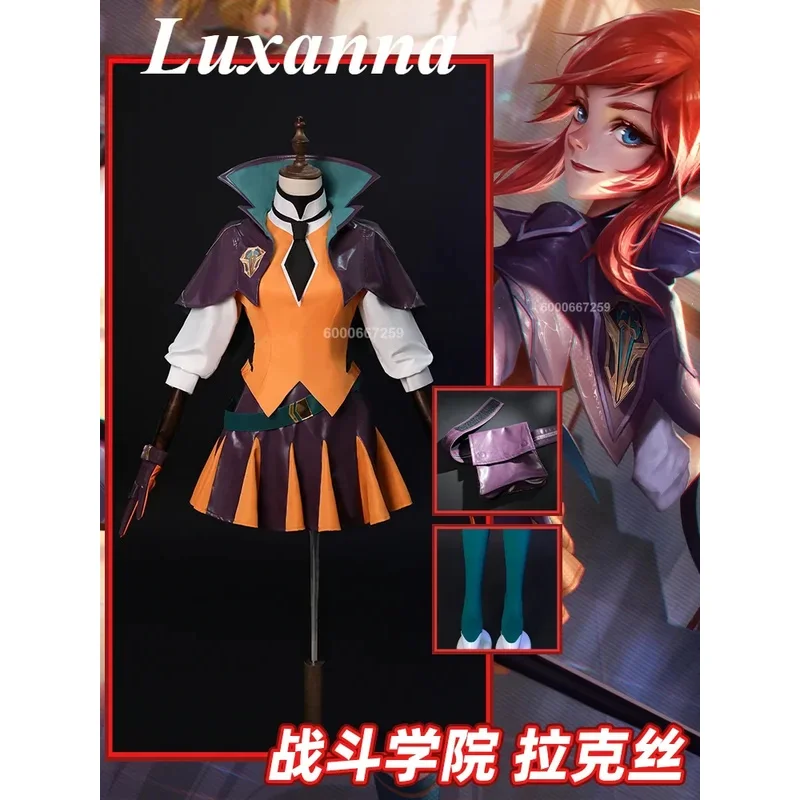 

League of Legends/LOL Game Battle Academia Luxanna Cosplay Costume Lux School Uniform Halloween Role Play Women Suit New Skin