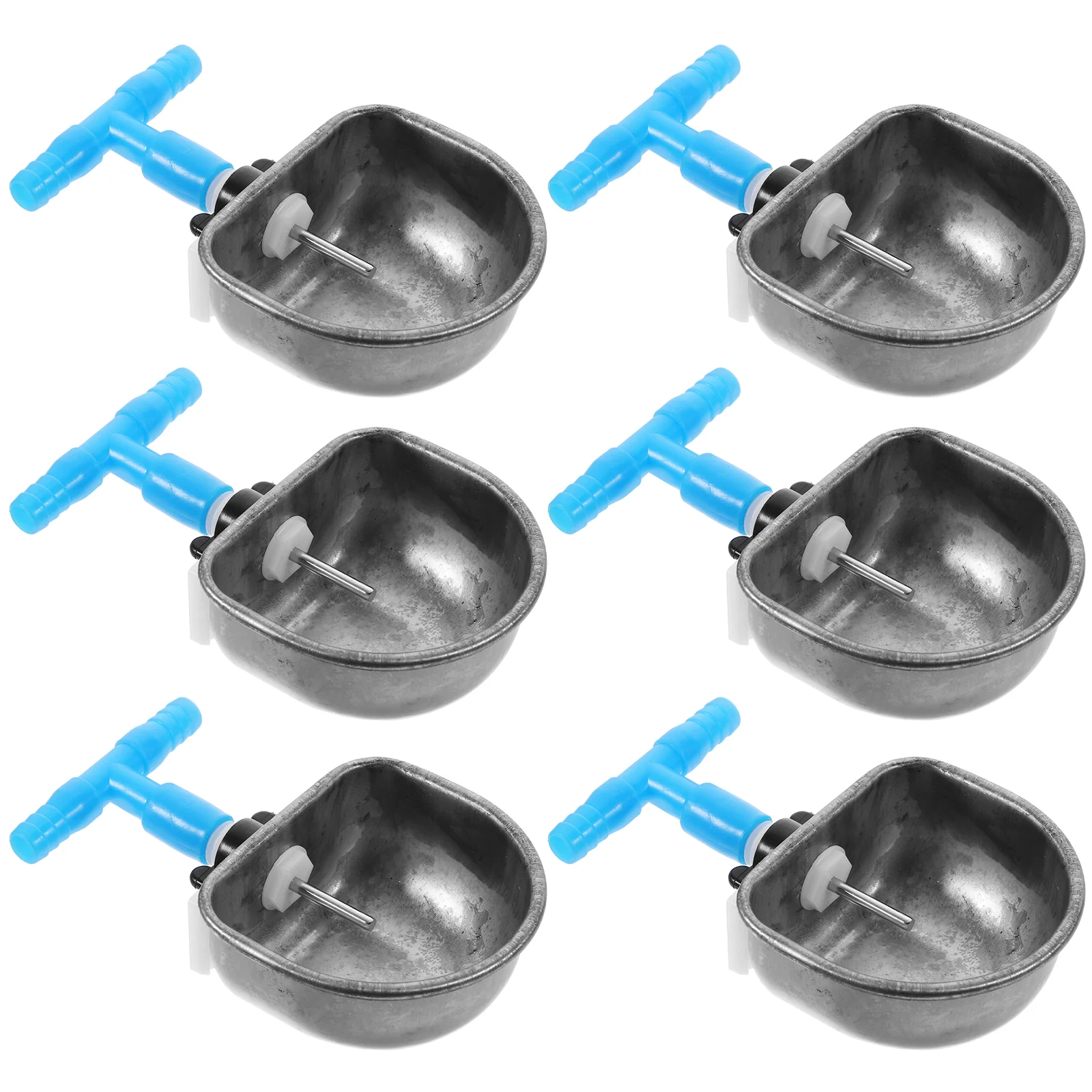 

6 Pcs Conjoined Automatic Water Fountain for Rabbits Cage Stainless Steel Drinking Bowl