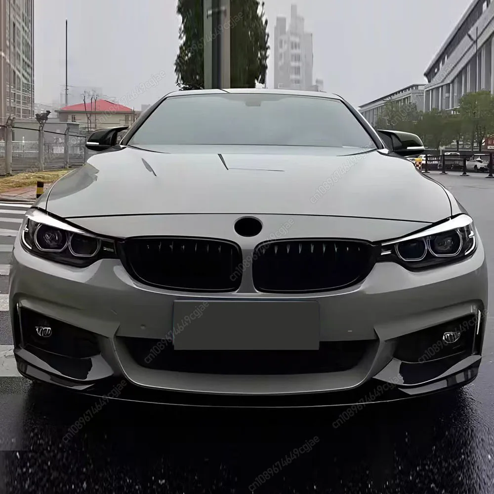 ل BMW F32 F33 F36 420i 430i 420d M440i 2014-2020 ABS لمعان أسود ضبط 4 قطعة الجبهة شفة مصد السيارة الناشر الفاصل غطاء طقم الجسم