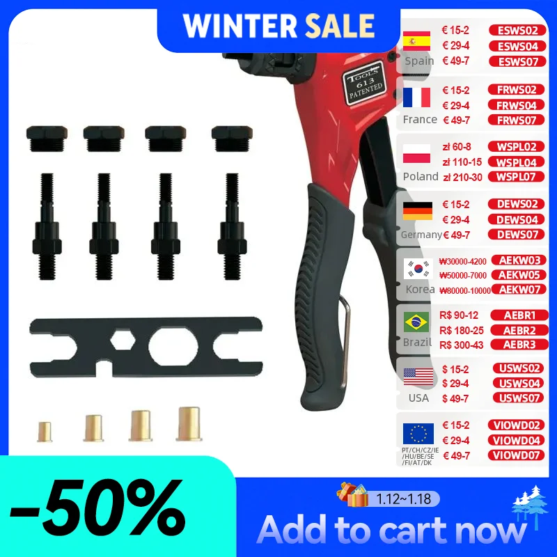 ALLSOME набор гаек с заклепками для рук, 4 шт. оправки M3, M4, M5, M6, легко обрабатываемый набор заклепок с метрическими носками