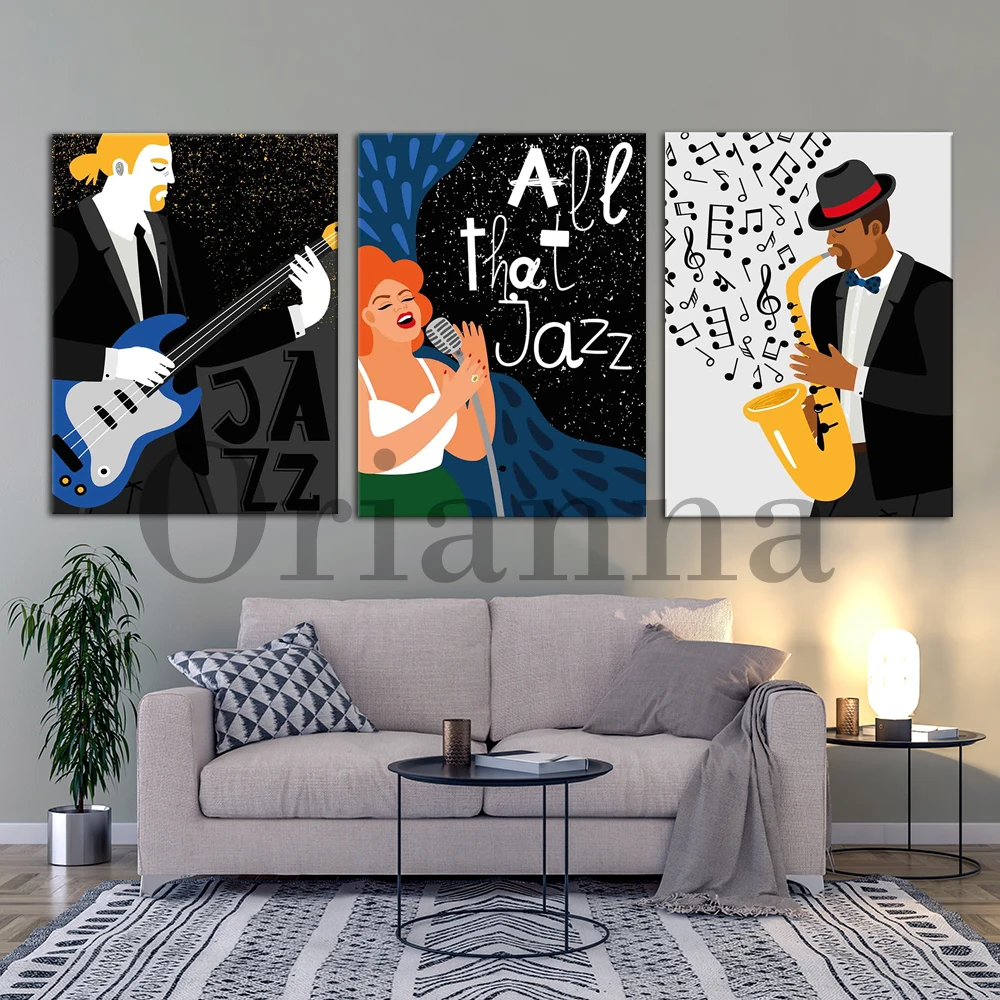 Jazz Music Singer Poster Abstract Music Wall Art Print Posters Nordic Modern Home Living Room  Office Studio Decor Painting Gift