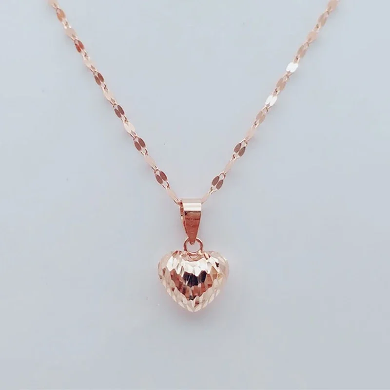

Classic Small Heart Pendant Shiny Neckalce for Woman Exquisite Light Luxury Plated 14k Rose Gold Jewelry Gift