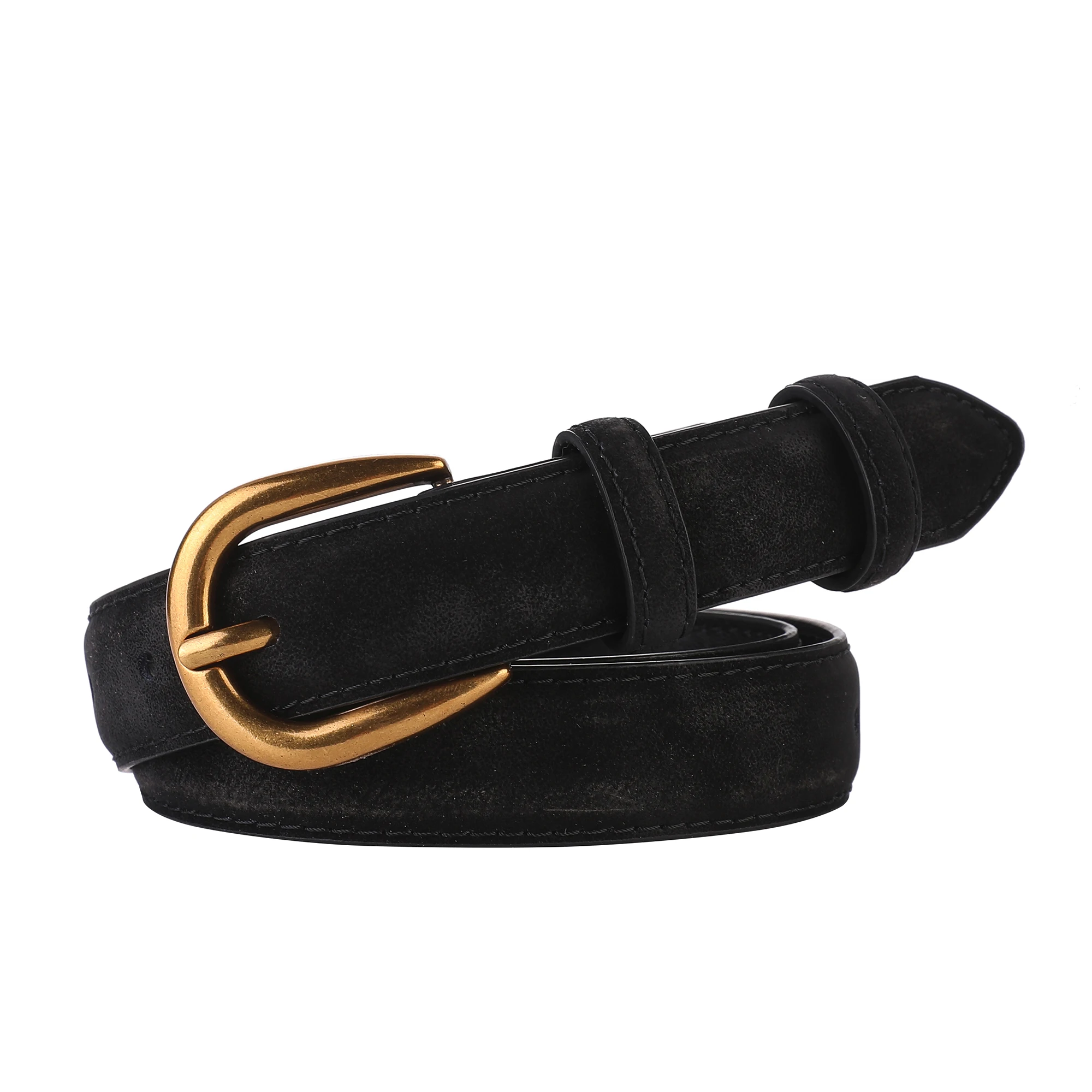 Ceinture Simple en Cuir group pour Femme, Deux Couches, Cuir de Vache, Flocon de Neige, Velours, Jeans, Sangle Fine, Design de Marque de Luxe