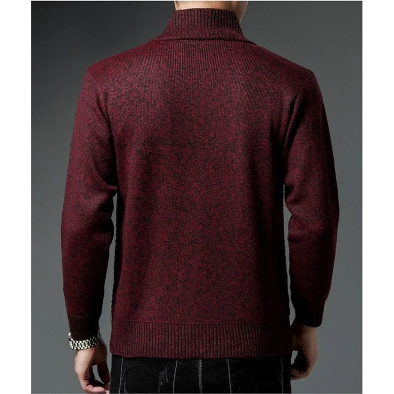 Fashion Stand Collar Zipper Solid Color Korean Cardigan Sweaters Men's Clothing 2023 Autumn Winter Loose Knitted Casual Tops