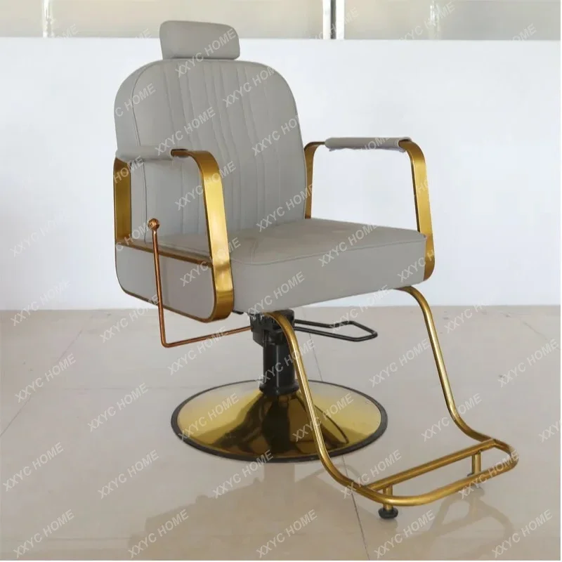 Manufacturer light luxury barber chair hair salon special rotating reclining hair chair perm dyeing hair cutting stool